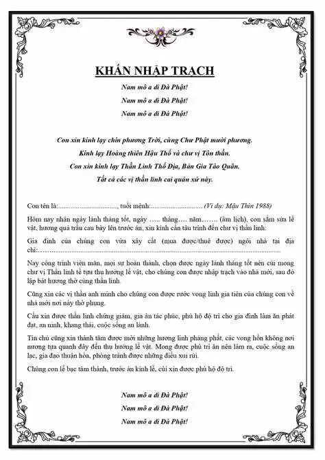 cúng nhập trạch