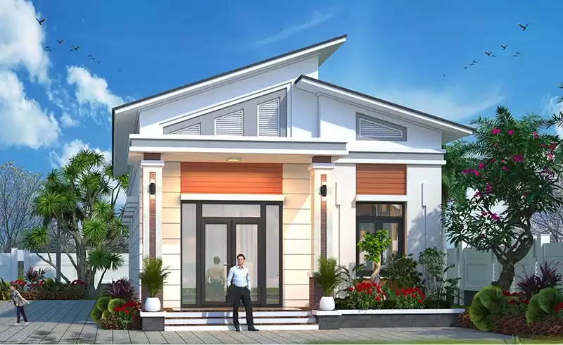 Mái mái lệch hai bên đối xứng ngược