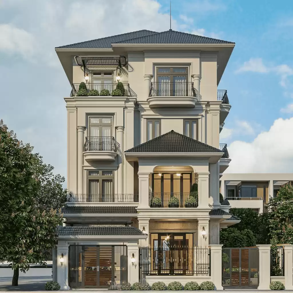 Mái Nhật 4 tầng sân vườn rộng.