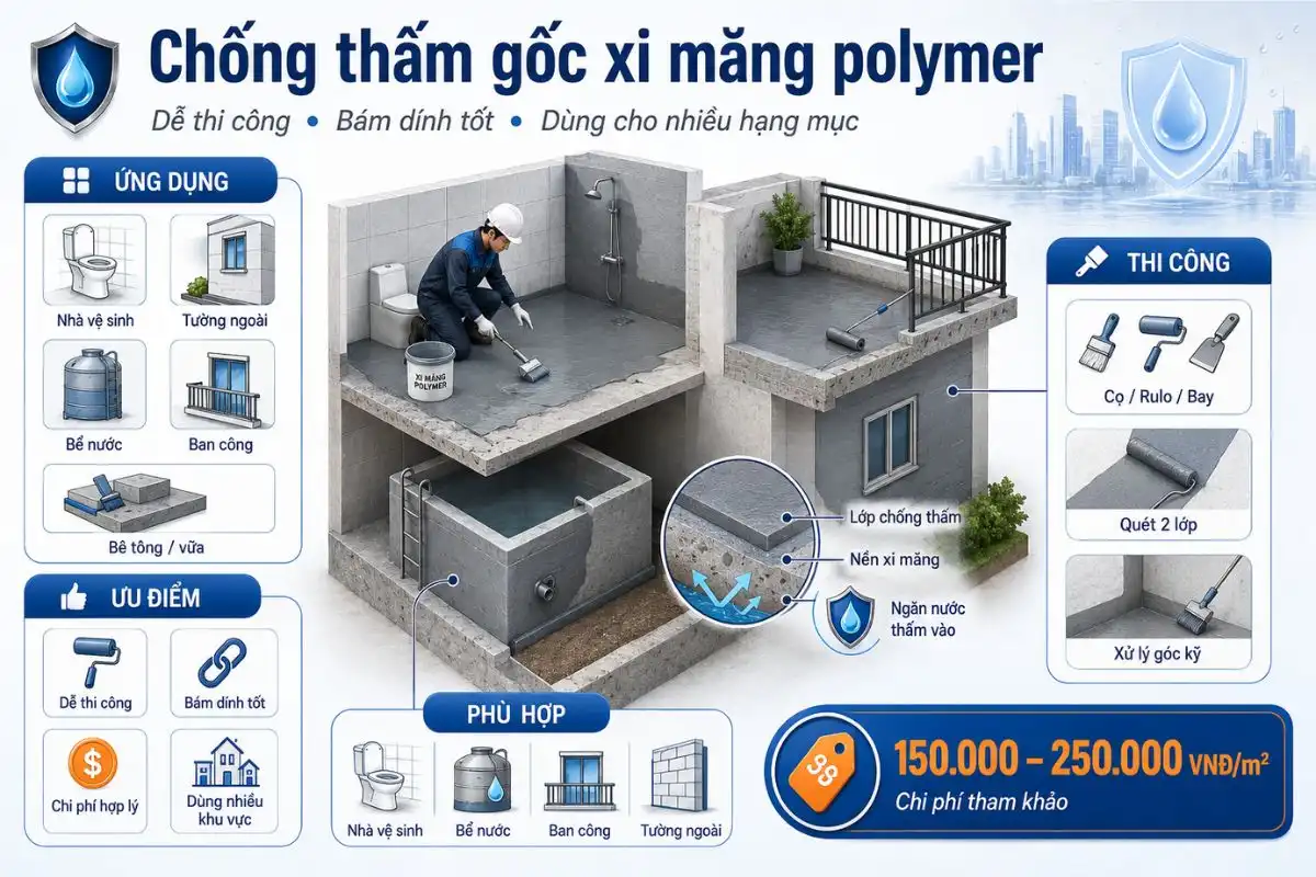 Chống Thấm Gốc Xi Măng Polymer