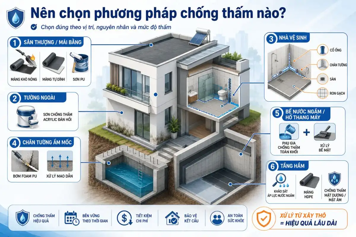 Nên Chọn Phương Pháp Chống Thấm Nhà Nào?